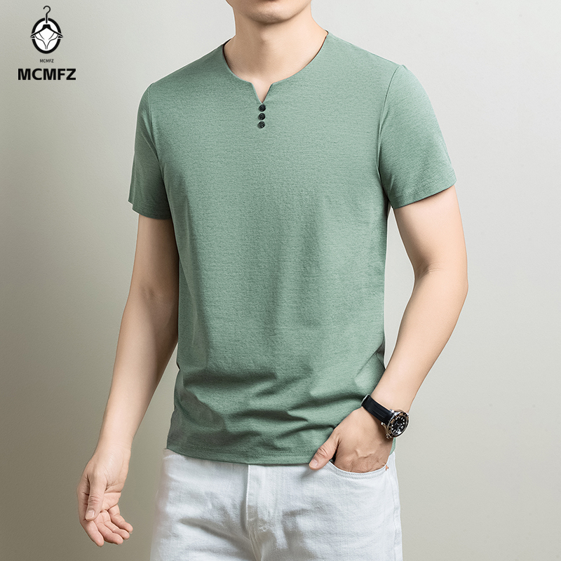 Golf Tees - 남성용 기본 헨리 티셔츠 캐주얼 비즈니스