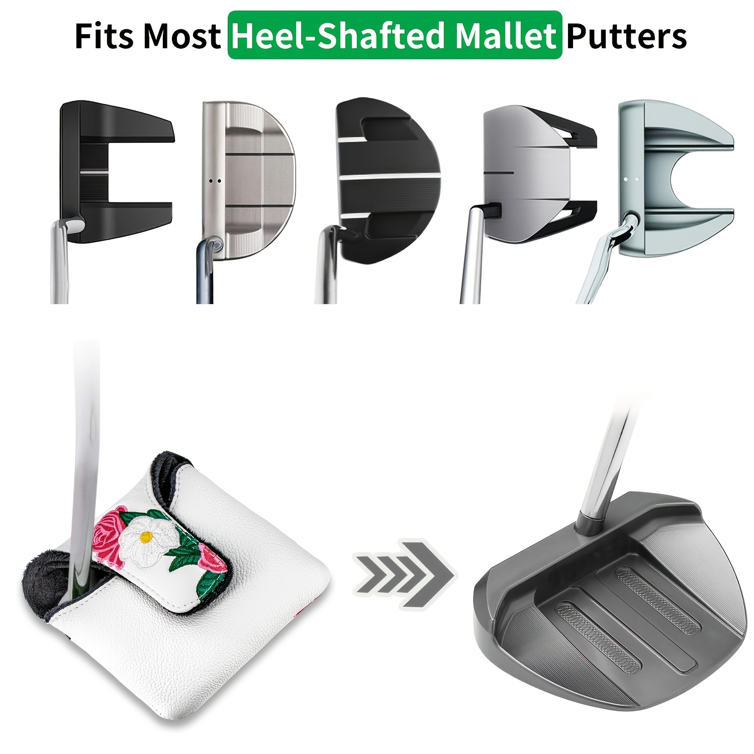 1개입, 자석이 부착된 PU 소재의 골프 퍼터 커버.  - Golf Putter 리뷰 및 가격